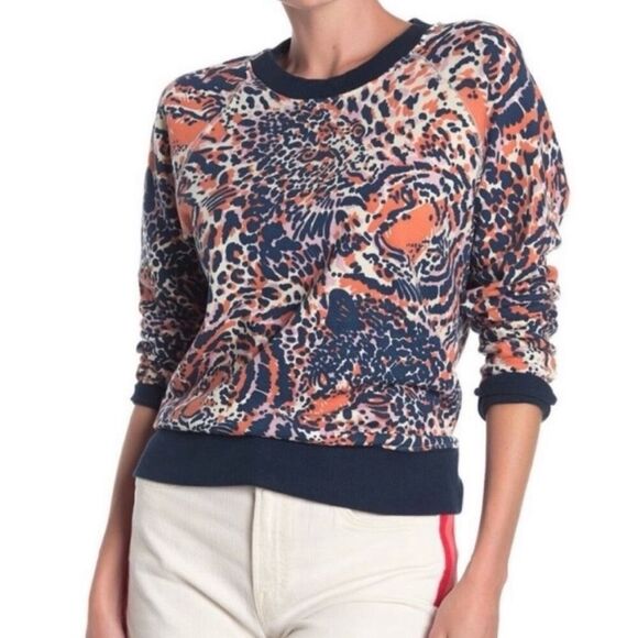 Mother The Square Lightweight Leopard Sweatshirt Woman’s Small - Picture 1 of 11